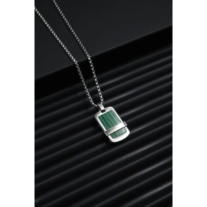 Ferro Gümüş ve Yesil Çelik Erkek Takı FRJ10051-A6