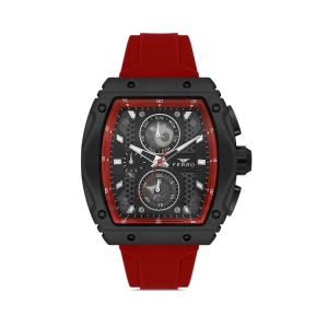 Ferro Claret Red Silicone Band Mens Wristwatch FM11351D-ZK