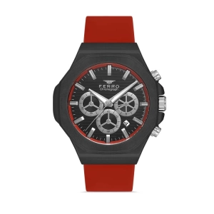 Ferro Red Silicone Band Mens Wristwatch FM31348D-ZK