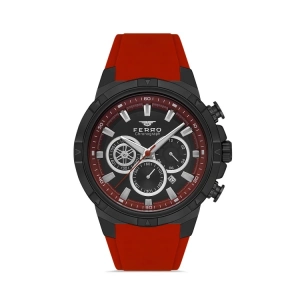 Ferro Claret Red Silicone Band Mens Wristwatch FM31350D-ZK