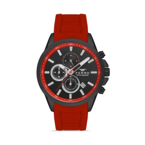 Ferro Claret Red Silicone Band Mens Wristwatch FM31359D-GR