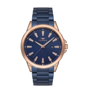 Ferro Lacivert Celik Kordon Erkek Kol Saati F11930A-T