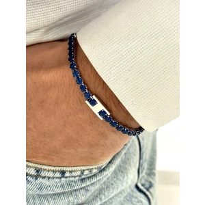 Ferro Navy Blue Leather Mens Bracelet FRJ10006A-L