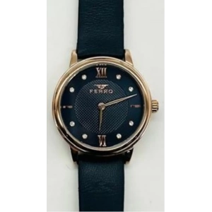 Ferro Lacivert Deri Kordon Kadın Kol Saati F21195BWT-T 3ATM SuGeçirmez 2 Yıl Garantili HediyePaketli