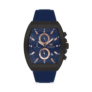 Ferro Navy Blue Silicone Band Mens Wristwatch FM31325D-ZA