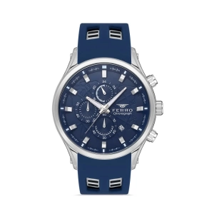 Ferro Navy Blue Silicone Band Mens Wristwatch FM31354D-L