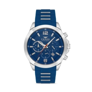 Ferro Navy Blue Silicone Band Mens Wristwatch FM31362D-L