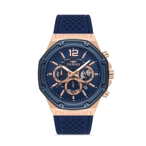 Ferro Lacivert Silikon Kordon Erkek Kol Saati FM31398A-T