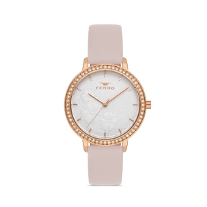Ferro Pudra Deri Kordon Kadın Kol Saati FL21242B-S2