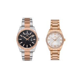 Ferro Rose Çelik Kordon Çift Kol Saati F11211A-FL21263A-C