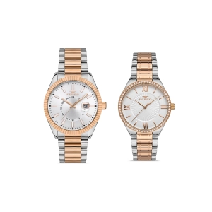 Ferro Rose Çelik Kordon Çift Kol Saati F11288A-FL21262A-E