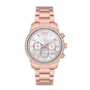 Ferro Rose Çelik Kordon Kadın Kol Saati FM41107A-C Tüm Fonksiyonlar Aktif 3 ATM Su Geçirmez