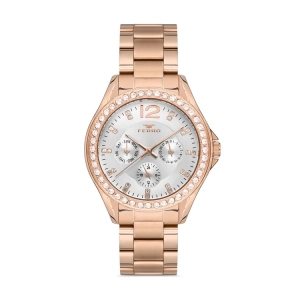 Ferro Rose Çelik Kordon Kadın Kol Saati F21140A-C 3ATM Su Geçirmez 2 Yıl Garantili HediyePaketli