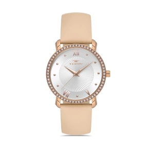 Ferro Rose Deri Kordon Kadın Kol Saati FL21264B-S2 3ATM Su Geçirmez 2 Yıl Garantili Hediye Paketli