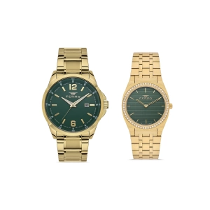 Ferro Sarı Çelik Kordon Çift Kol Saati F11313A-FL43003A-B6