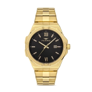 Ferro Yellow Steel Strap Mens Wristwatch F11357A-B2