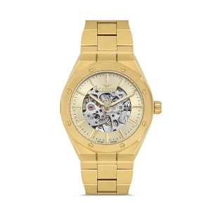 Ferro Sarı Çelik Kordon Erkek Kol Saati F31538AWT-B4 3ATM Su Geçirmez 2 Yıl Garantili HediyePaketli