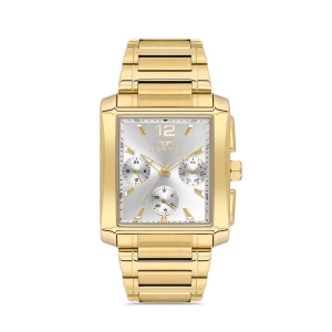 Ferro Sarı Çelik Kordon Erkek Kol Saati FM11465AWT-B Fonksiyonları Aktif 3ATM Su Geçirmez