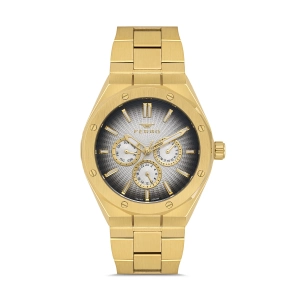 Ferro Sarı Çelik Kordon Erkek Kol Saati FM11537AWT-B2 Fonksiyonları Aktif 3ATM Su Geçirmez