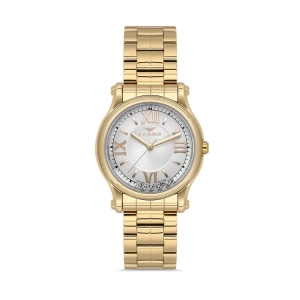 Ferro Sarı Çelik Kordon kadın Kol Saati FL21478AWT-B 3ATM Su Geçirmez 2 Yıl Garantili HediyePaketli