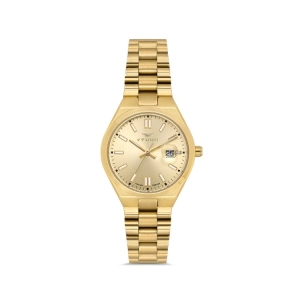 Ferro Sarı Çelik Kordon Kadın Kol Saati FL21492A-B4 3ATM Su Geçirmez 2 Yıl Garantili HediyePaketli