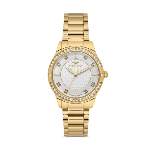 Ferro Sarı Çelik Kordon Kadın Kol Saati FL21501AWT-B 3ATM Su Geçirmez 2 Yıl Garantili Hediye Paketli