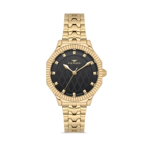 Ferro Sarı Çelik Kordon Kadın kol Saati FL21632AWT-B2 3ATM Su Geçirmez 2 Yıl Garantili HediyePaket