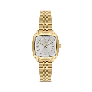 Ferro Sarı Çelik Kordon Kadın Kol Saati FL21644AWT-B 3ATM Su Geçirmez 2 Yıl Garantili HediyePaketli