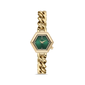 Ferro Sarı Çelik Kordon Kadın Kol Saati FL40144A-B6 3ATM Su Geçirmez 2 Yıl Garantili HediyePaketli