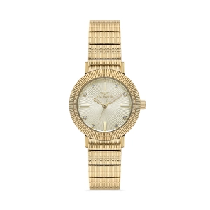 Ferro Sarı Çelik Kordon Kadın Kol Saati FL40149A-B4 3ATM Su Geçirmez 2 Yıl Garantili HediyePaketli