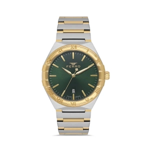 Ferro Sarı ve Gümüş Çelik Kordon Erkek Kol Saati F11471A-D6 3 ATM Su Geçirmez 2 Yıl Garantili