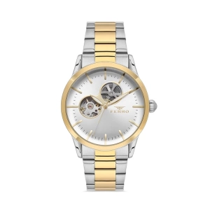 Ferro Sarı ve Gümüş Çelik Kordon Erkek Kol Saati F31445A-D 3ATM Su Geçirmez 2 Yıl Garantili