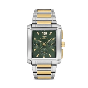 Ferro Sarı ve Gümüş Çelik Kordon Erkek Kol Saati FM11465AWT-D6 Fonksiyonları Aktif 3ATM Su Geçirmez