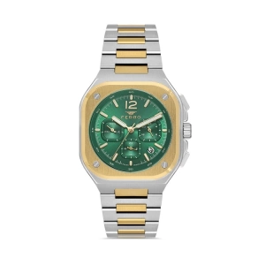 Ferro Sarı ve Gümüş Çelik Kordon Erkek Kol Saati FM11497AWT-D6 Fonksiyonları Aktif 3ATM Su Geçirmez