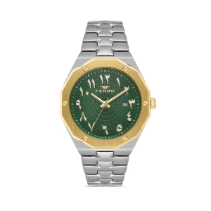Ferro Sarı ve Gümüş Çelik Kordon Erkek Kol Saati FM43016A-D6 Tüm Fonksiyonlar Aktif 3ATM Su Geçirmez