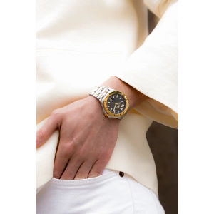 Ferro Sarı ve Gümüş Çelik Kordon Erkek Kol Saati FM43017A-D2 Tüm Fonksiyonlar Aktif 3ATM Su Geçirmez