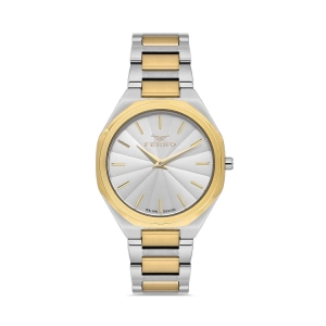 Ferro Sarı ve Gümüş Çelik Kordon Kadın Kol Saati FL21470AWT-D 3ATM Su Geçirmez 2 Yıl Garantili