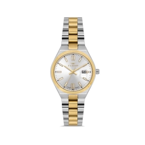 Ferro Sarı ve Gümüş Çelik Kordon Kadın Kol Saati FL21492A-D 3ATM Su Geçirmez 2 Yıl Garantili