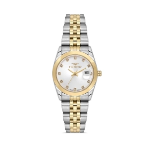 Ferro Sarı ve Gümüş Çelik Kordon Kadın Kol Saati FL21519A-D 3 ATM Su Geçirmez 2 Yıl Garantili