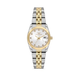 Ferro Sarı ve Gümüş Çelik Kordon Kadın Kol Saati FL21519A-D 3 ATM Su Geçirmez 2 Yıl Garantili