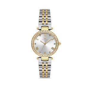 Ferro Sarı ve Gümüş Çelik Kordon Kadın Kol Saati FL21593AWT-D