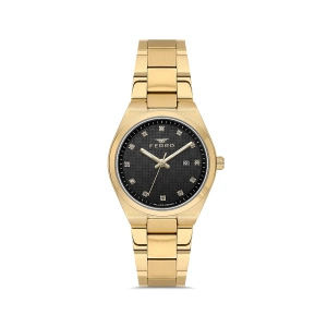 Ferro Sarı ve Gümüş Çelik Kordon Kadın Kol Saati FL21631AWT-B2 3ATM Su Geçirmez 2 YılGarantili