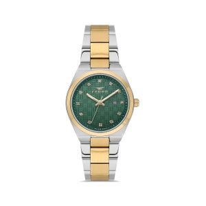 Ferro Sarı ve Gümüş Çelik Kordon Kadın Kol Saati FL21631AWT-D6 3ATM Su Geçirmez 2 Yıl Garantili