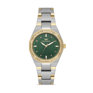 Ferro Sarı ve Gümüş Çelik Kordon Kadın Kol Saati FL40134A-D6 3ATM Su Geçirmez 2 Yıl Garantili