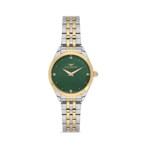 Ferro Sarı ve Gümüş Çelik Kordon Kadın Kol Saati FL40141A-D6 3ATM Su Geçirmez 2 Yıl Garantili