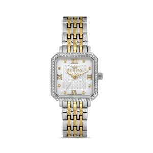 Ferro Sarı ve Gümüş Çelik Kordon Kadın Kol Saati FL40142A-D 3ATM Su Geçirmez 2 Yıl Garantili