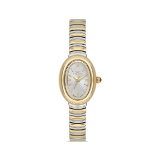 Ferro Sarı ve Gümüş Çelik Kordon Kadın Kol Saati FL43034A-D 3ATM Su Geçirmez 2 Yıl Garantili