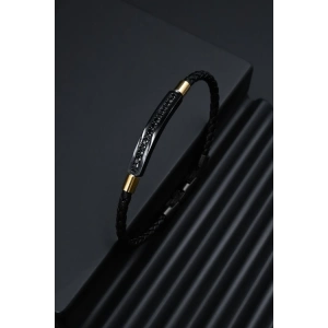 Ferro Sarı ve Siyah Çelik Erkek Takı FRJ10040-R