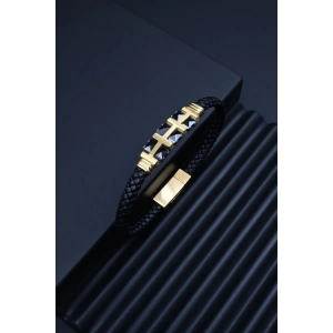 Ferro Sarı ve Siyah Çelik Erkek Takı FRJ10059-B