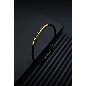 Ferro Sarı ve Siyah Çelik Erkek Takı FRJ10060-B